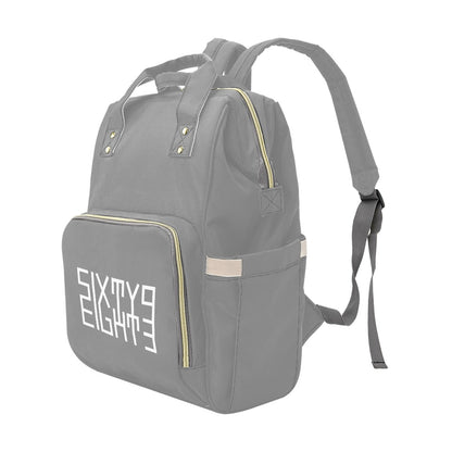 Sixty Eight 93 Logo White Grey Multi-Function BackPack