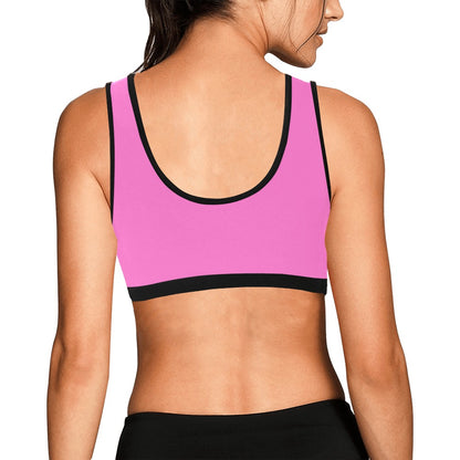 Sixty Eight 93 Logo White Pink & Black Sports Bra