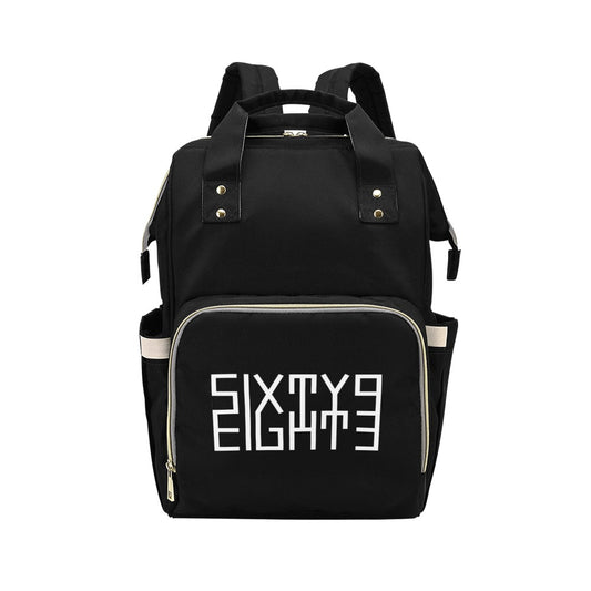 Sixty Eight 93 Logo White Black Multi-Function Backpack
