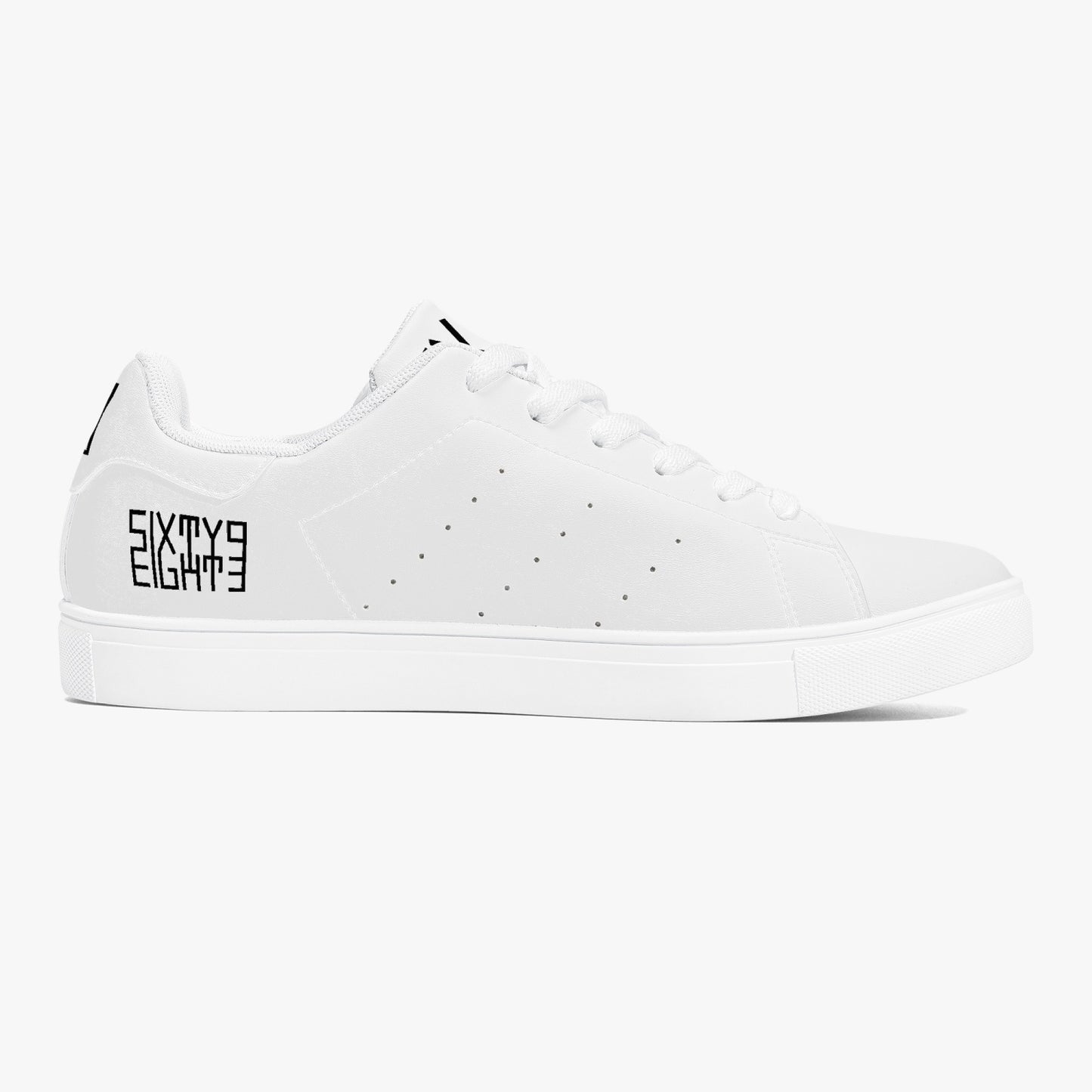Sixty Eight 93 Logo Black White Classic Low-Top Leather Shoes