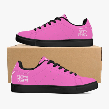 Sixty Eight 93 Logo White Pink Classic Low-Top Leather Shoes