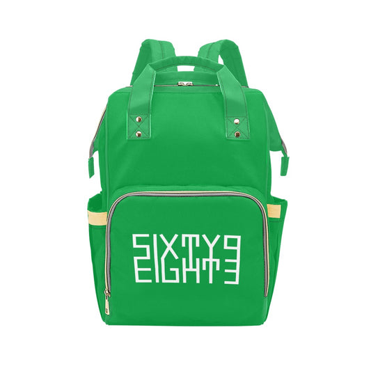 Sixty Eight 93 Logo White Green Multi-Function BackPack