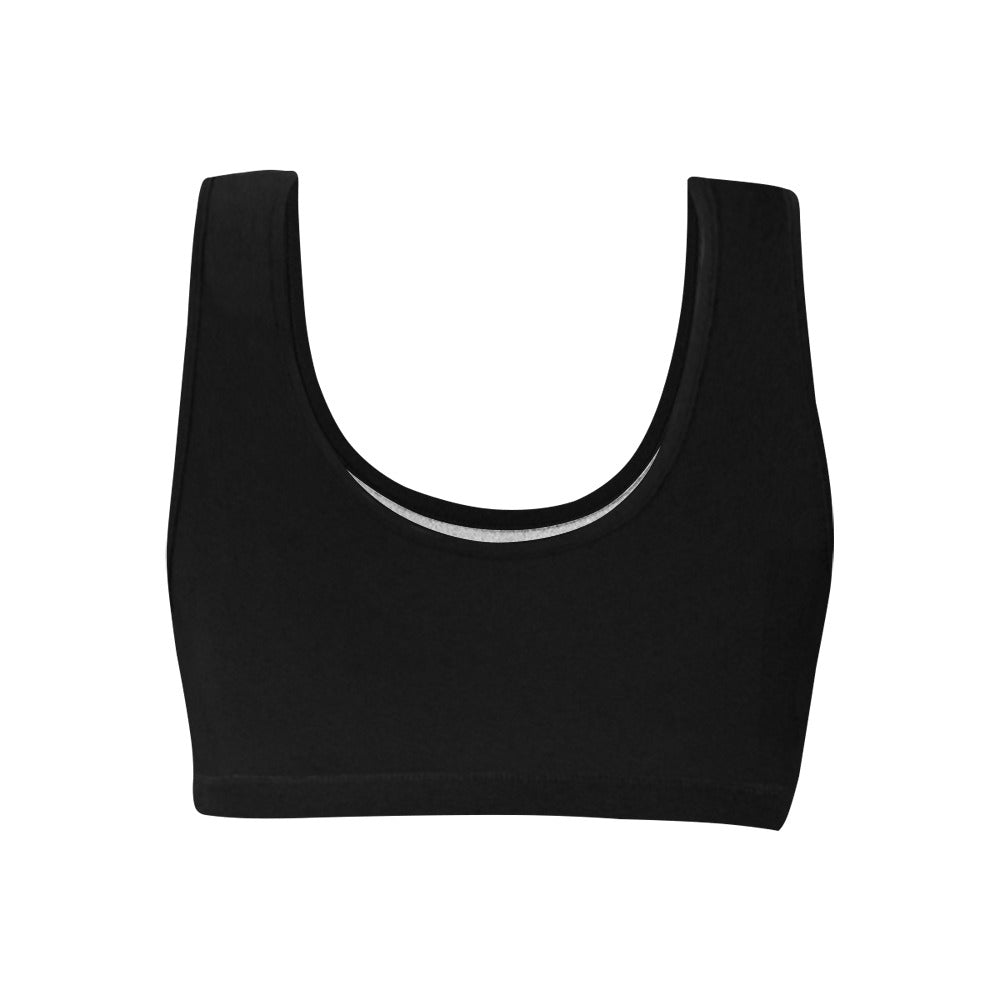 Sixty Eight 93 Logo White Black Sports Bra