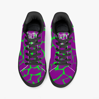 Sixty Eight 93 Logo White Boa Purple Lime Classic Low-Top Leather Shoes