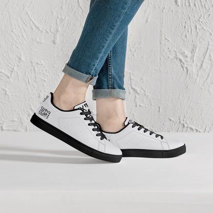 Sixty Eight 93 Logo Black Silver Classic Low-Top Leather Shoes
