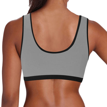 Sixty Eight 93 Logo White Grey & Black Sports Bra