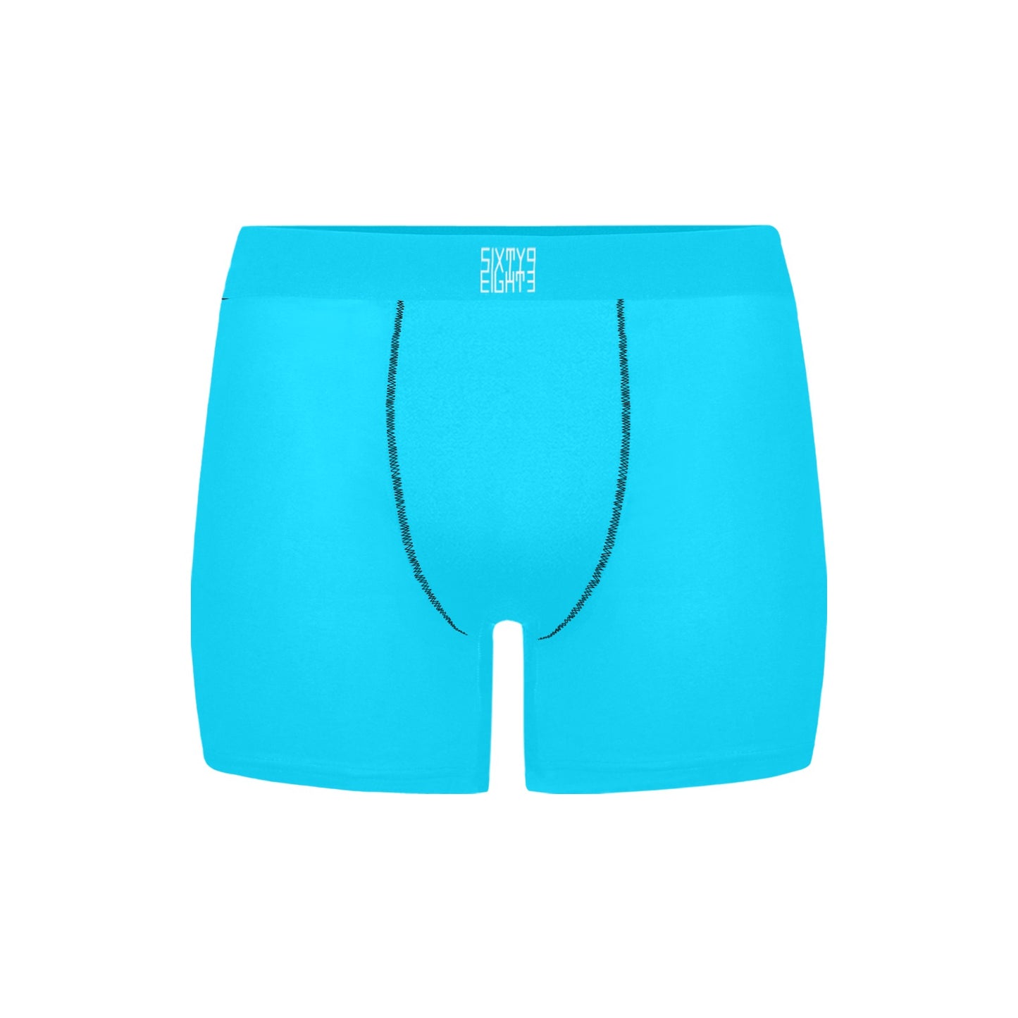 Sixty Eight 93 Logo White Aqua Blue Boxer Briefs with Inner Pocket