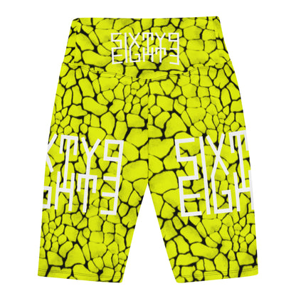 Sixty Eight 93 Logo White Boa Black Lemonade Biker Shorts