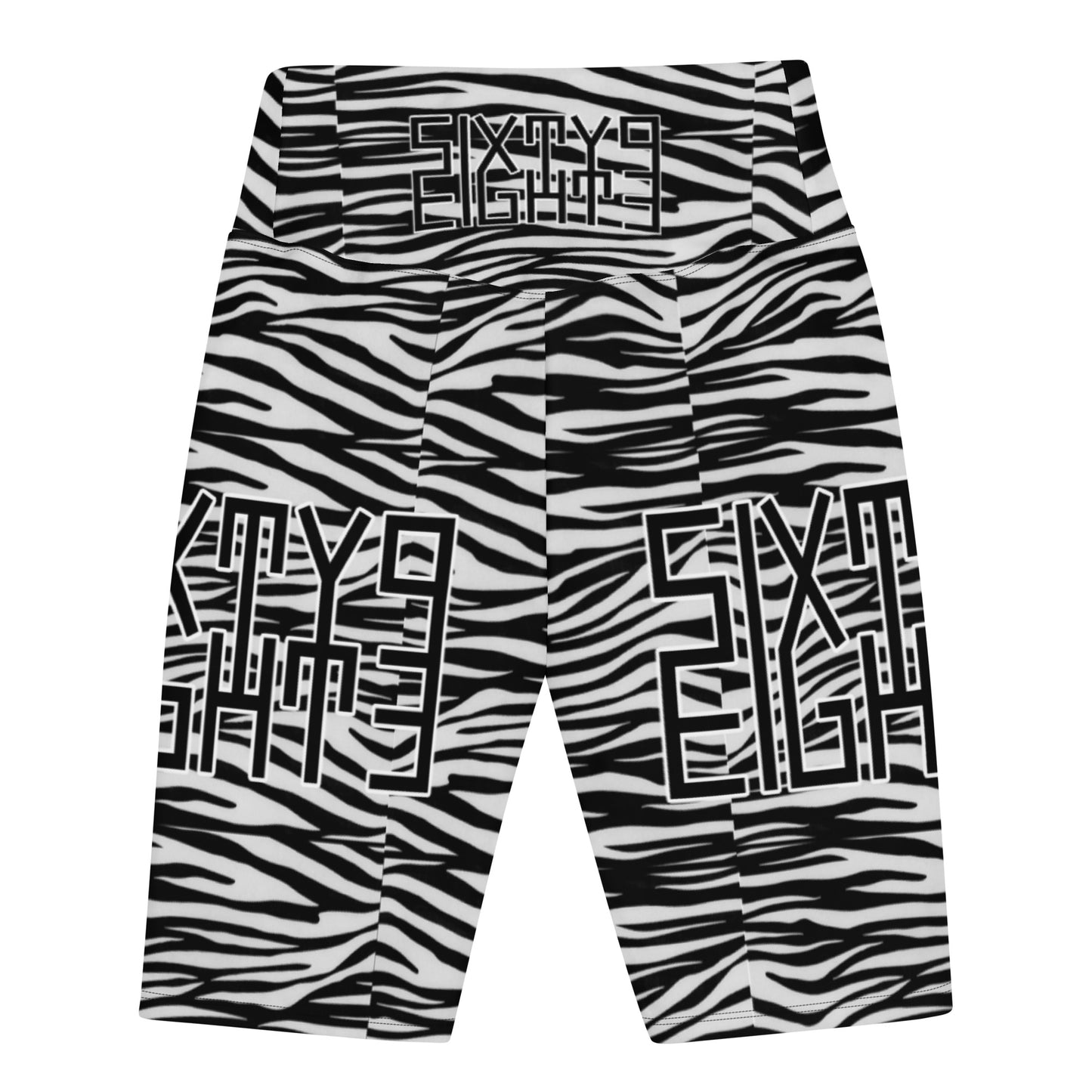 Sixty Eight 93 Logo Black & White OG Zebra Biker Shorts