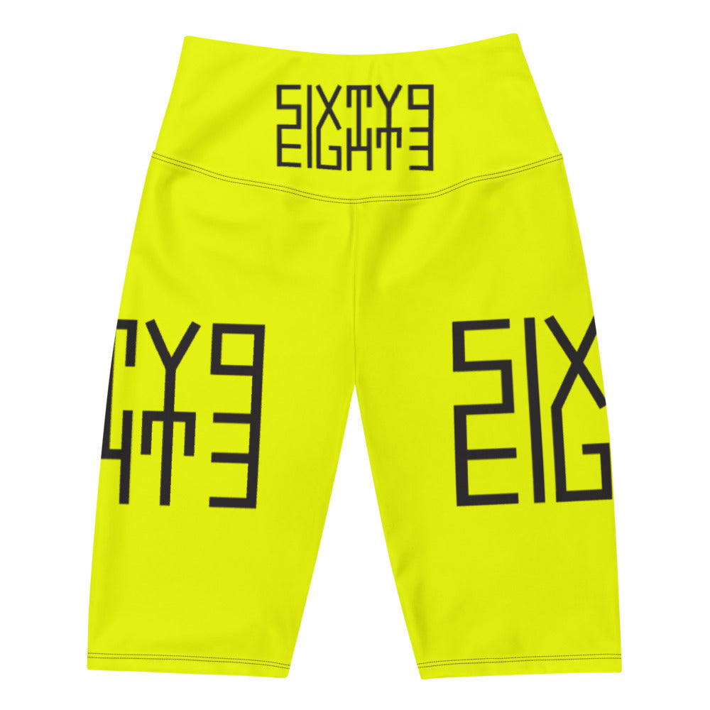 Sixty Eight 93 Logo Black Lemonade Biker Shorts