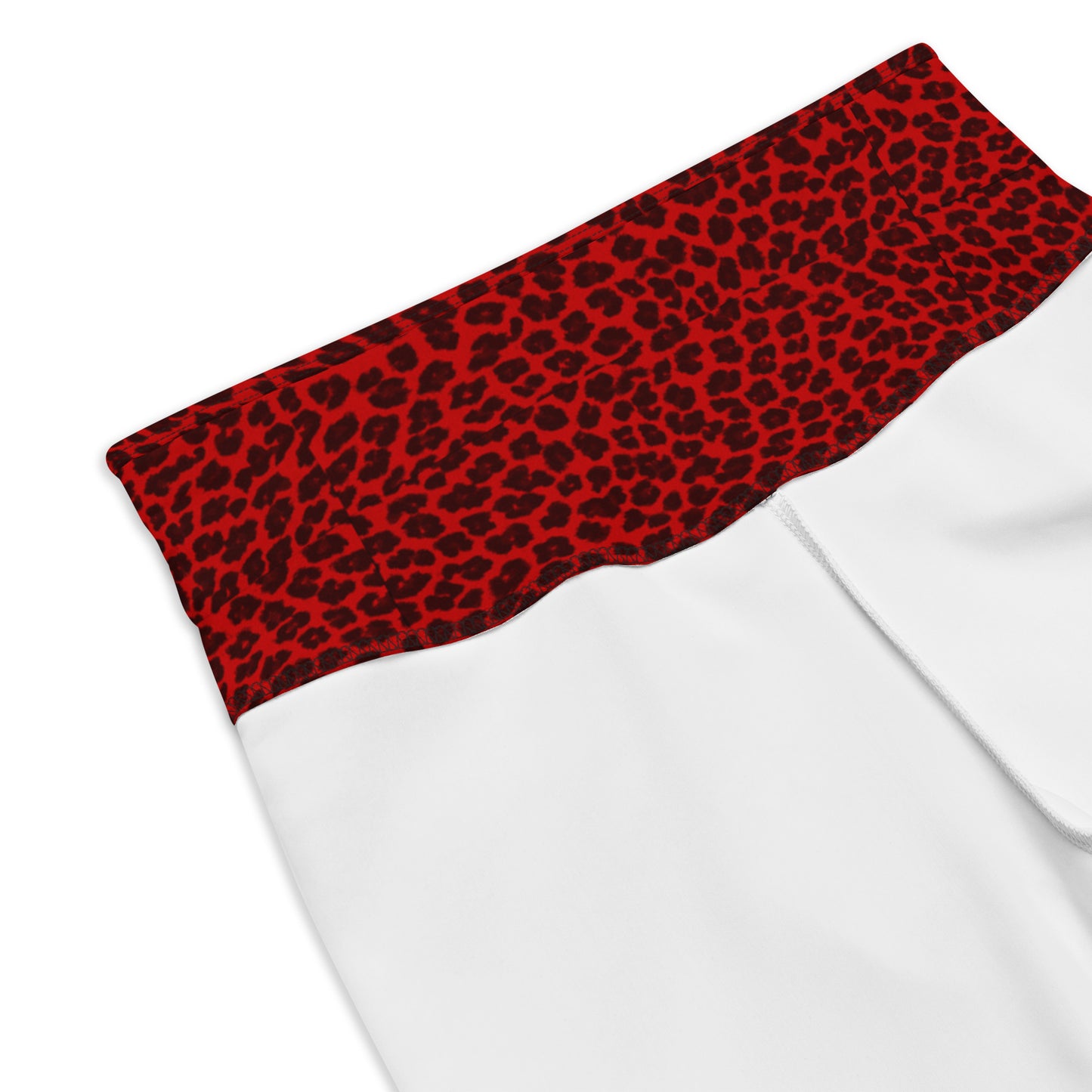 Sixty Eight 93 Logo White Cheetah Red Biker Shorts