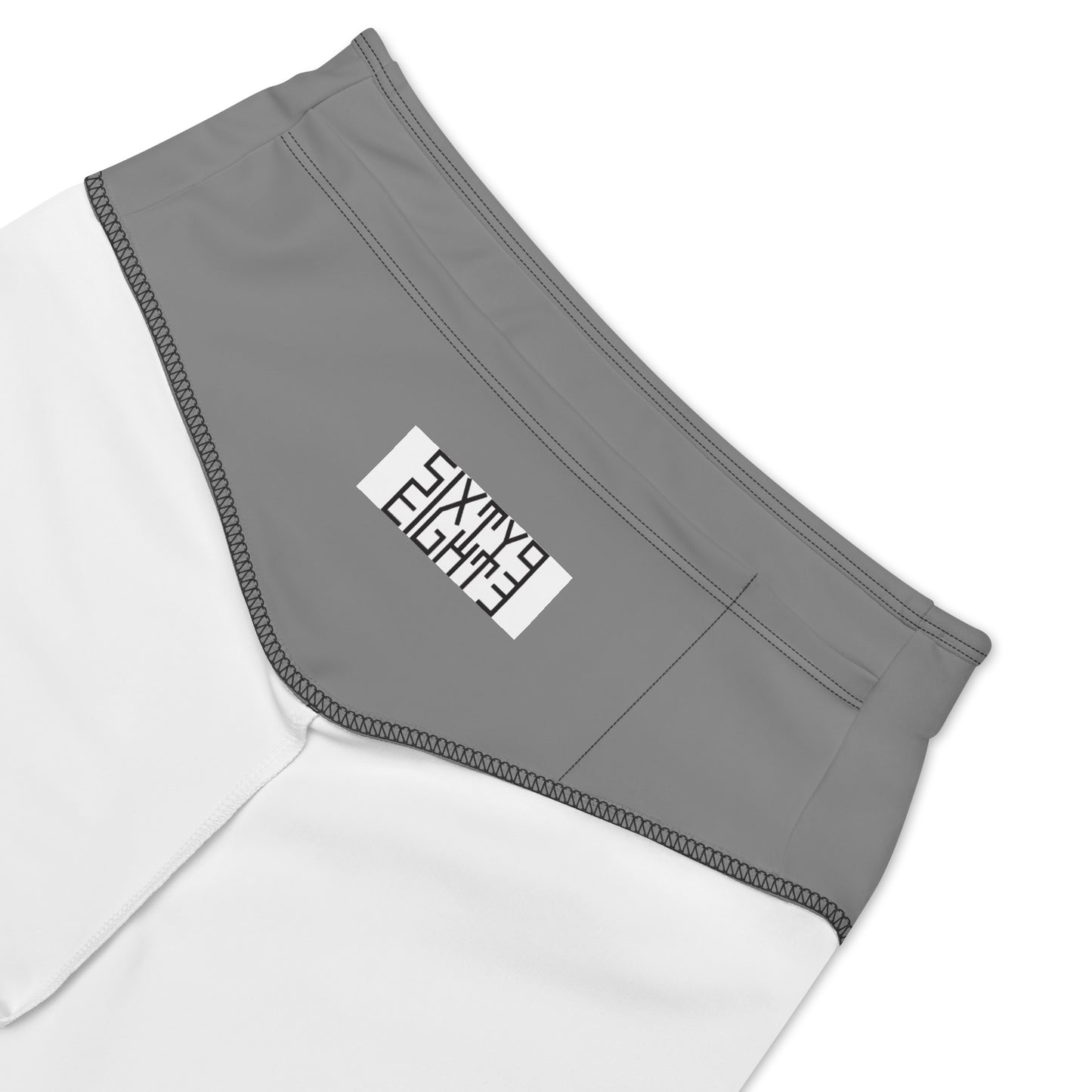 Sixty Eight 93 Logo White & Grey Biker Shorts