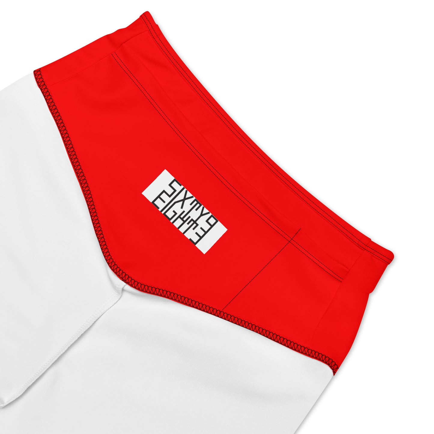 Sixty Eight 93 Logo Black & Red Biker Shorts