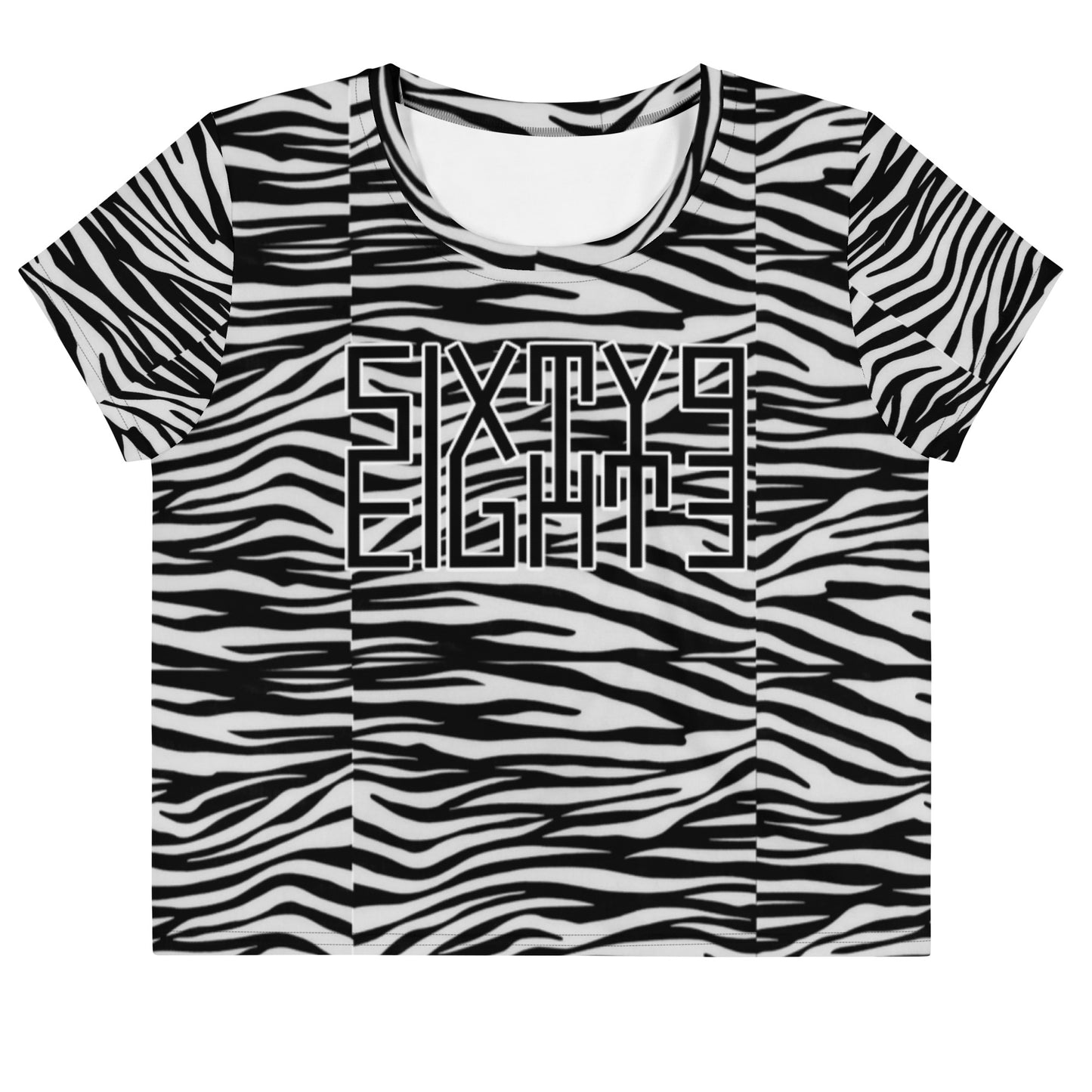Sixty Eight 93 Logo Black & White OG Zebra Crop Tee