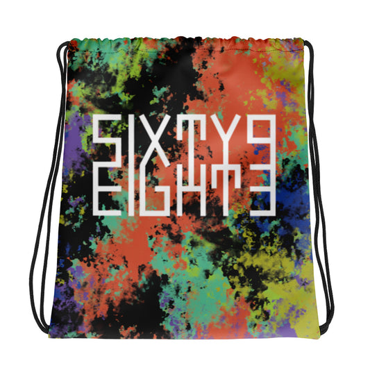 Sixty Eight 93 Logo White Fusion #1 Drawstring Bag