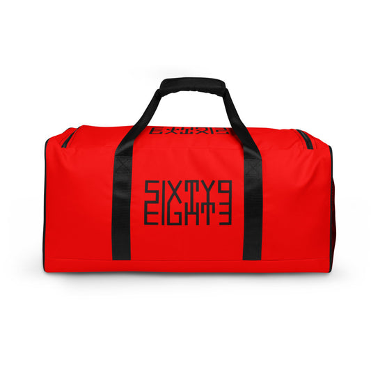 Sixty Eight 93 Logo Black & Red Duffle Bag