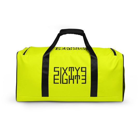 Sixty Eight 93 Logo Black & Yellow Duffle Bag