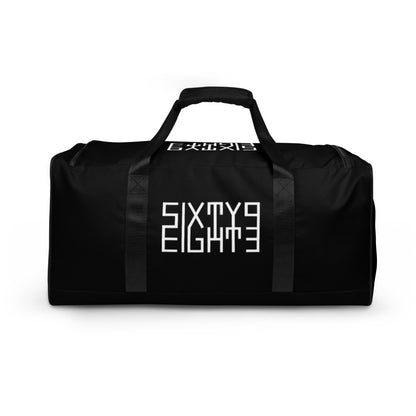 Sixty Eight 93 Logo White & Black Duffle Bag