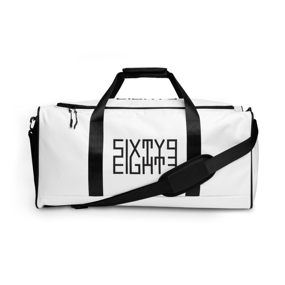 Sixty Eight 93 Logo Black & White Duffle Bag
