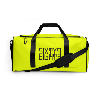Sixty Eight 93 Logo Black & Yellow Duffle Bag
