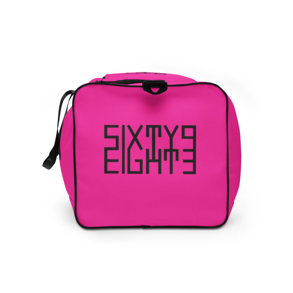 Sixty Eight 93 Logo Black & Fuchsia Duffle Bag