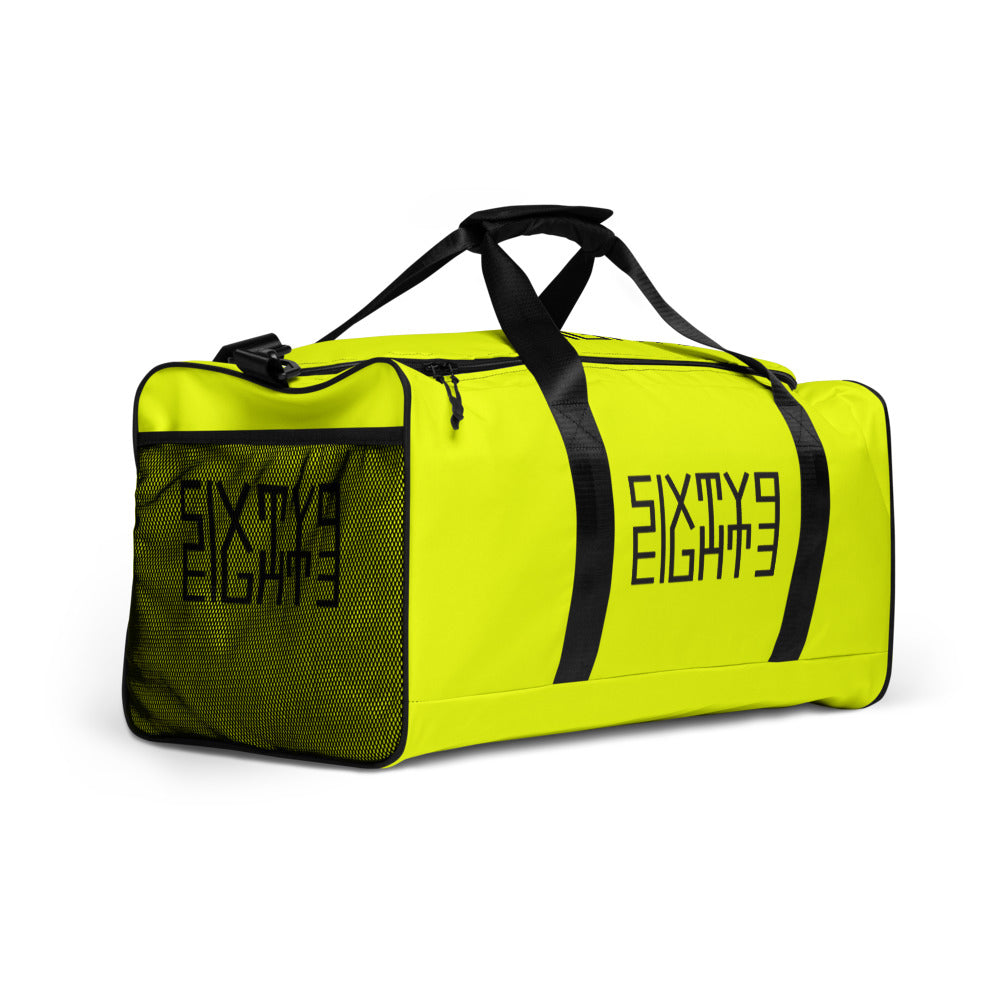 Sixty Eight 93 Logo Black & Yellow Duffle Bag