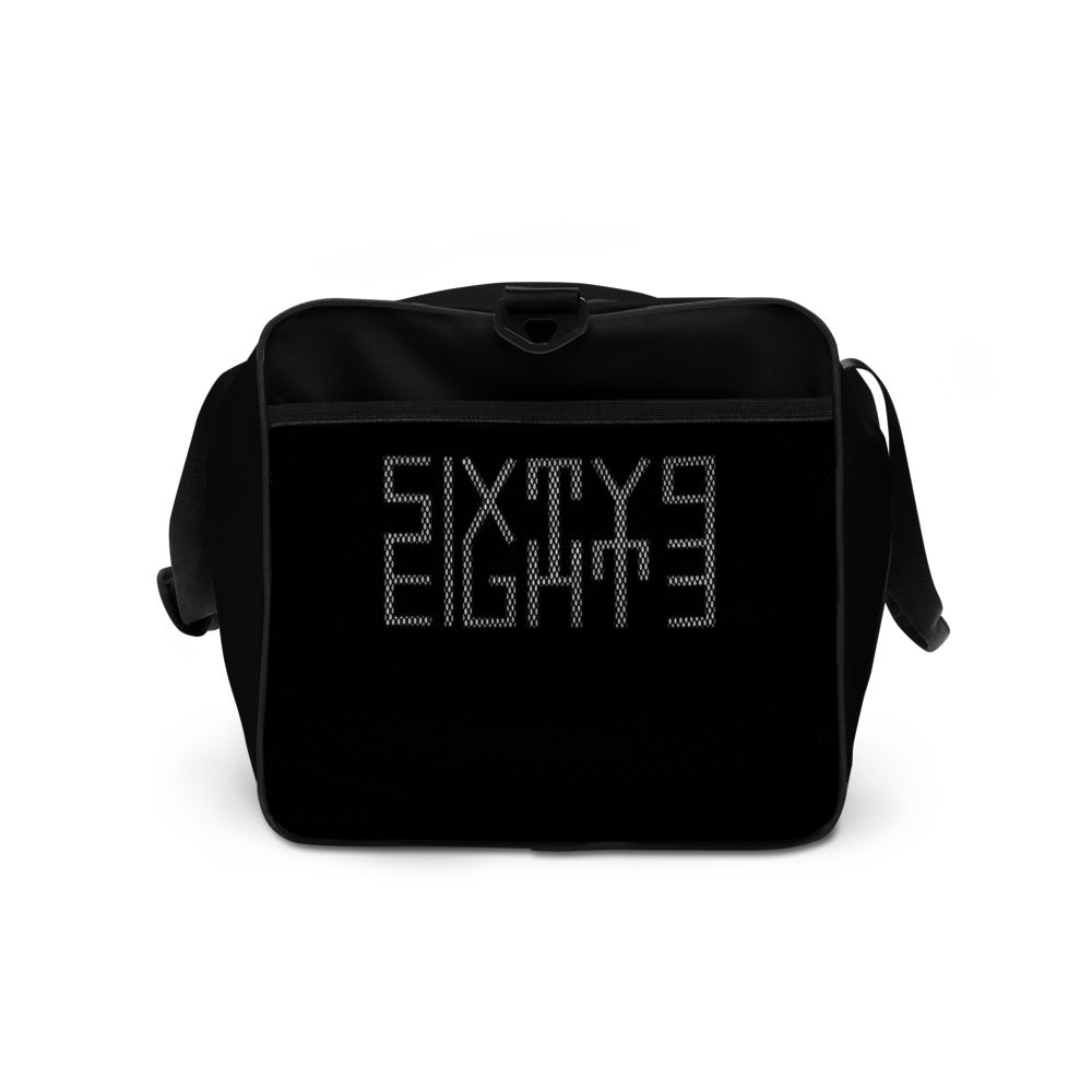 Sixty Eight 93 Logo White & Black Duffle Bag