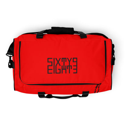Sixty Eight 93 Logo Black & Red Duffle Bag