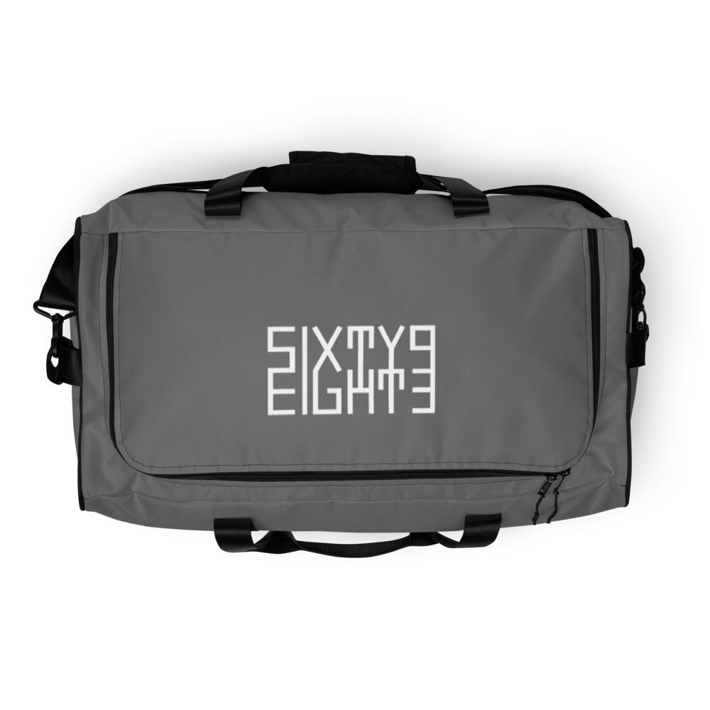 Sixty Eight 93 Logo White & Grey Blue Duffle Bag