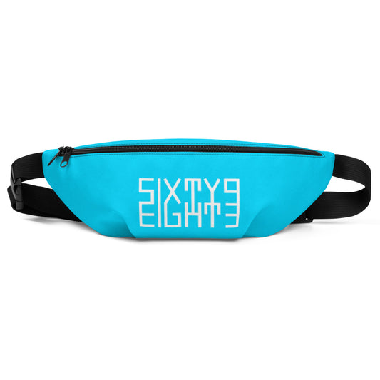 Sixty Eight 93 Logo White Aqua Blue Fanny Pack