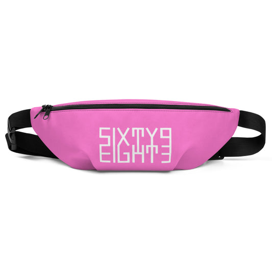 Sixty Eight 93 Logo White Pink Fanny Pack