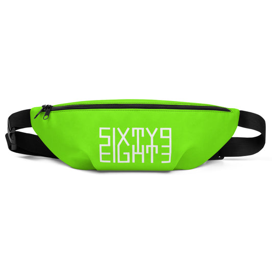Sixty Eight 93 Logo White Lime Green Fanny Pack