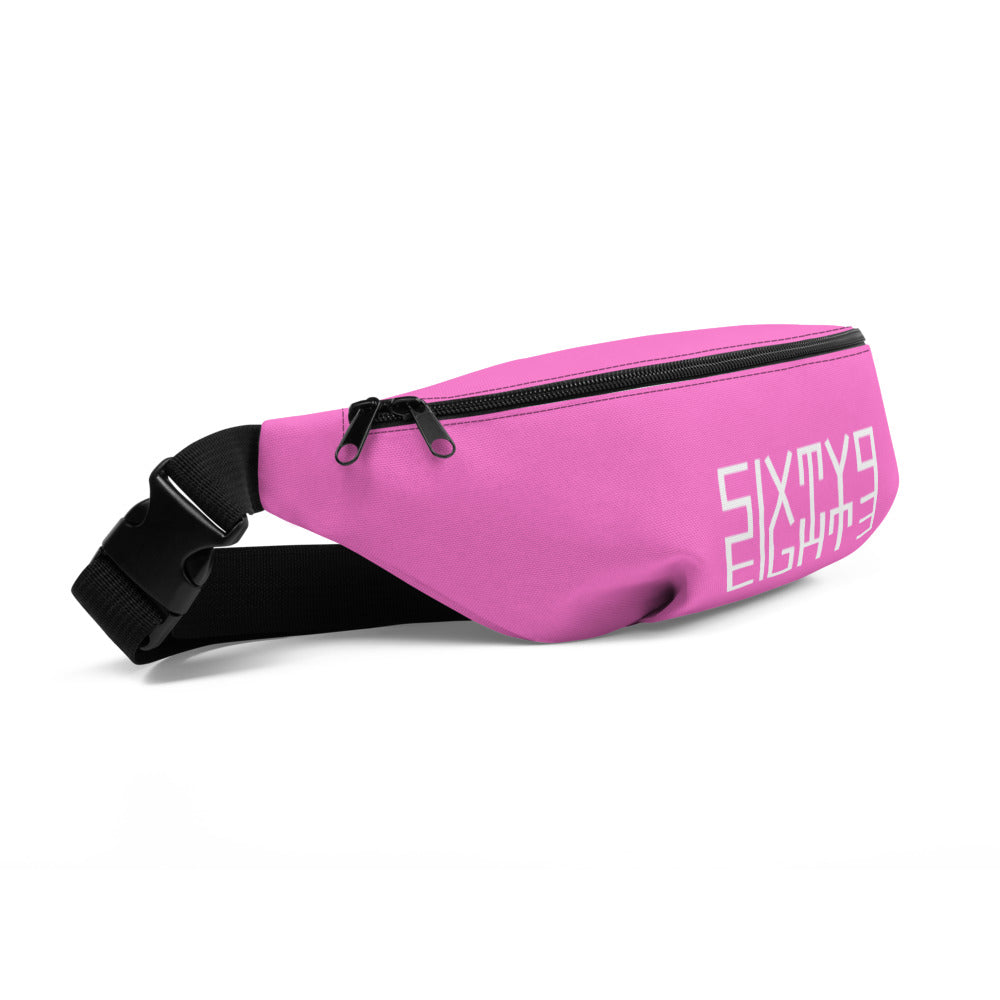 Sixty Eight 93 Logo White Pink Fanny Pack