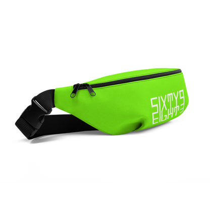 Sixty Eight 93 Logo White Lime Green Fanny Pack