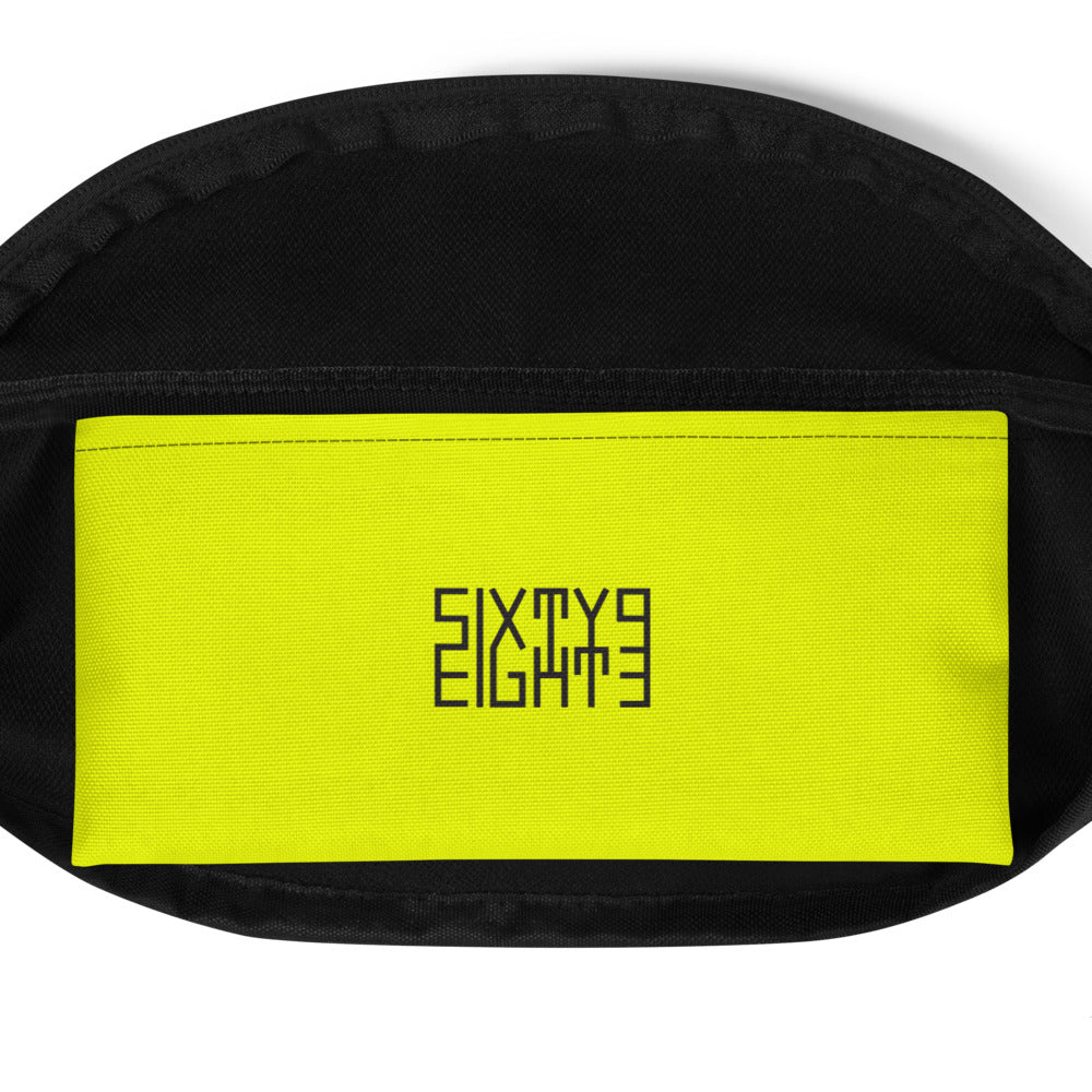 Sixty Eight 93 Logo Black & Yellow Fanny Pack
