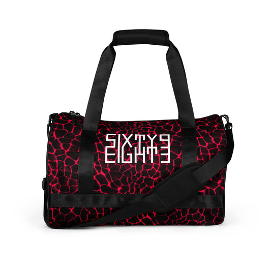 Sixty Eight 93 Logo White Boa Red & Black Gym Bag