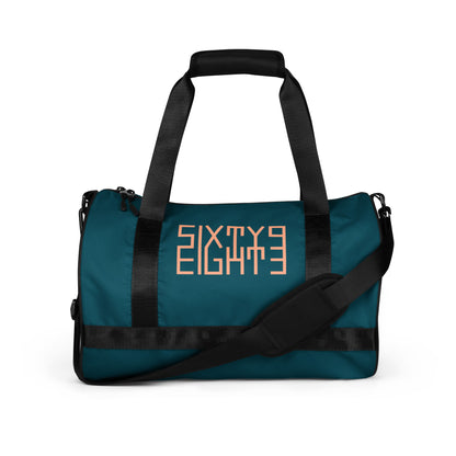 Sixty Eight 93 Logo Peach & Dark Teal Gym Bag