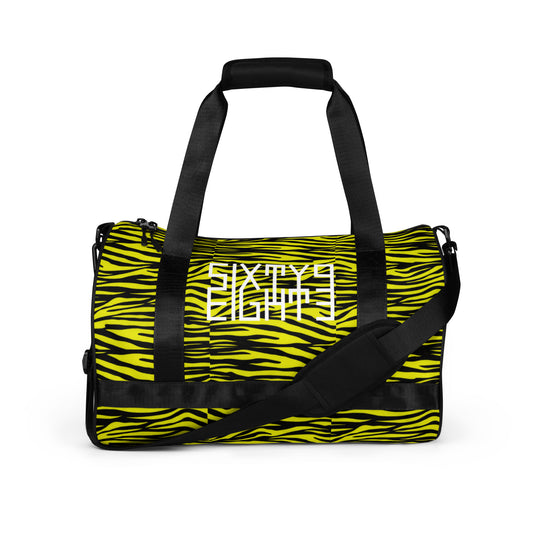 Sixty Eight 93 Logo White Zebra Black Lemonade Gym Bag