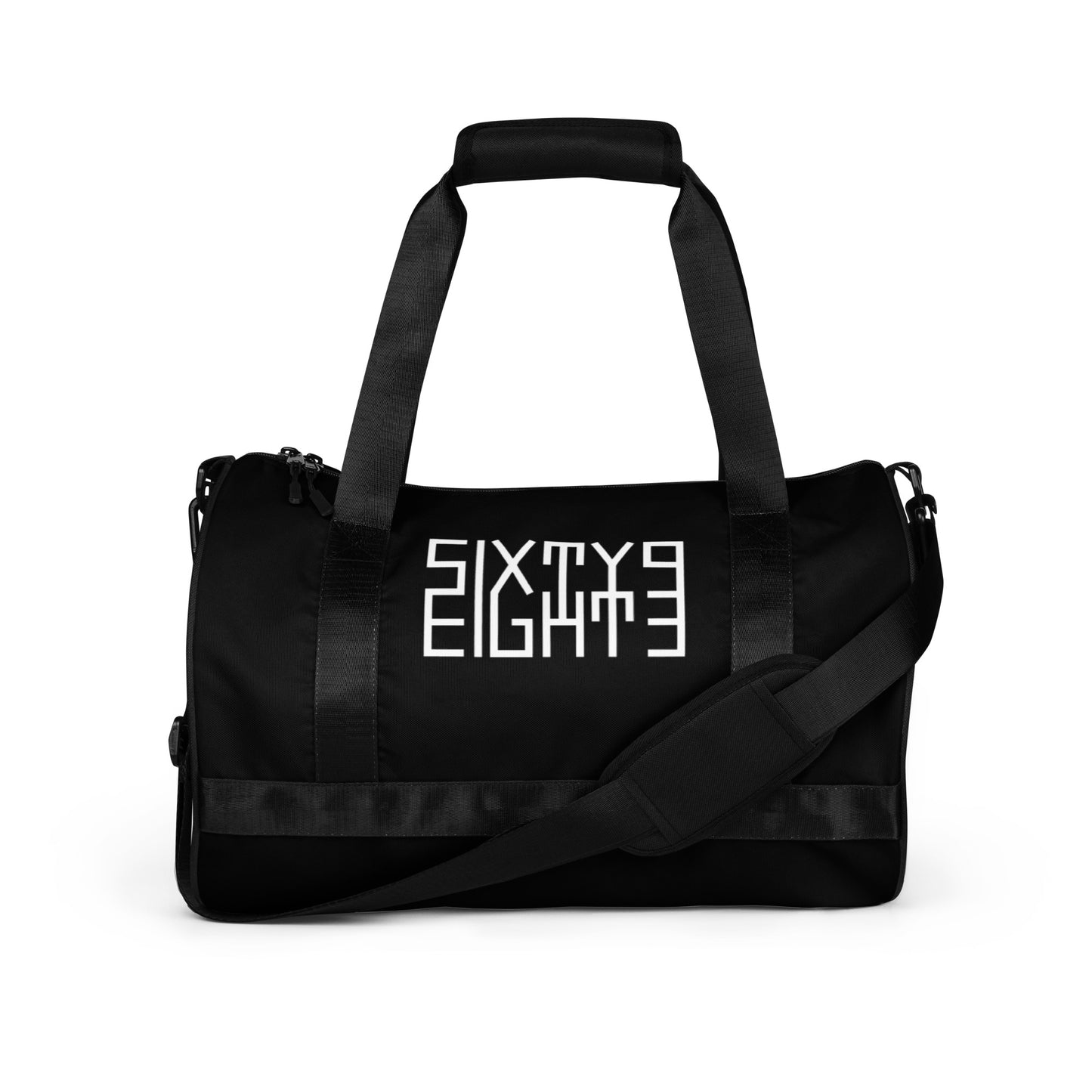 Sixty Eight 93 Logo White & Black Gym Bag