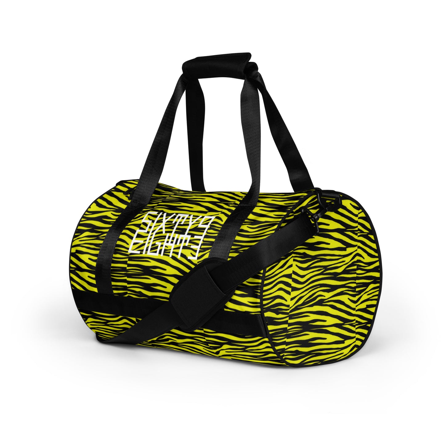 Sixty Eight 93 Logo White Zebra Black Lemonade Gym Bag