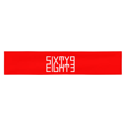 Sixty Eight 93 Logo White Red Headband