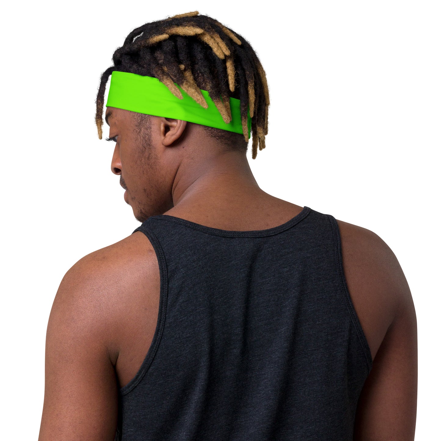 Sixty Eight 93 Logo Black Lime Green Headband
