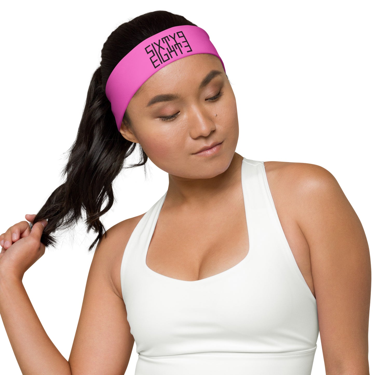 Sixty Eight 93 Logo Black Pink Headband