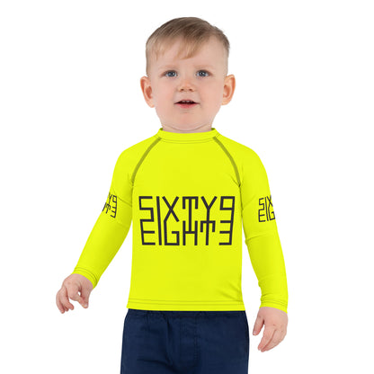 Sixty Eight 93 Logo Black & Lemonade Kids Rash Guard