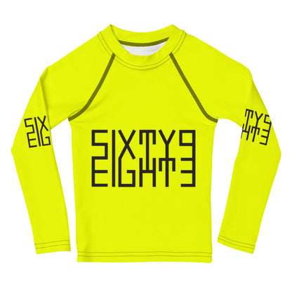Sixty Eight 93 Logo Black & Lemonade Kids Rash Guard