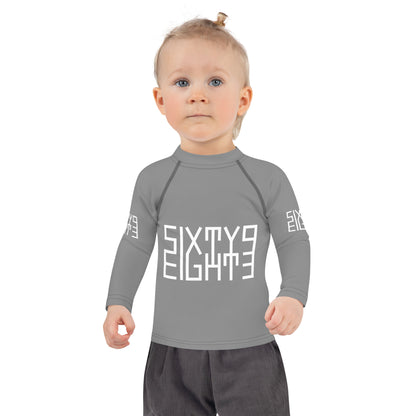 Sixty Eight 93 Logo White & Grey Kids Rash Guard