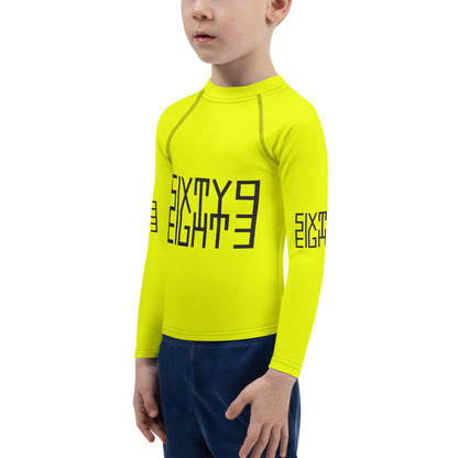 Sixty Eight 93 Logo Black & Lemonade Kids Rash Guard