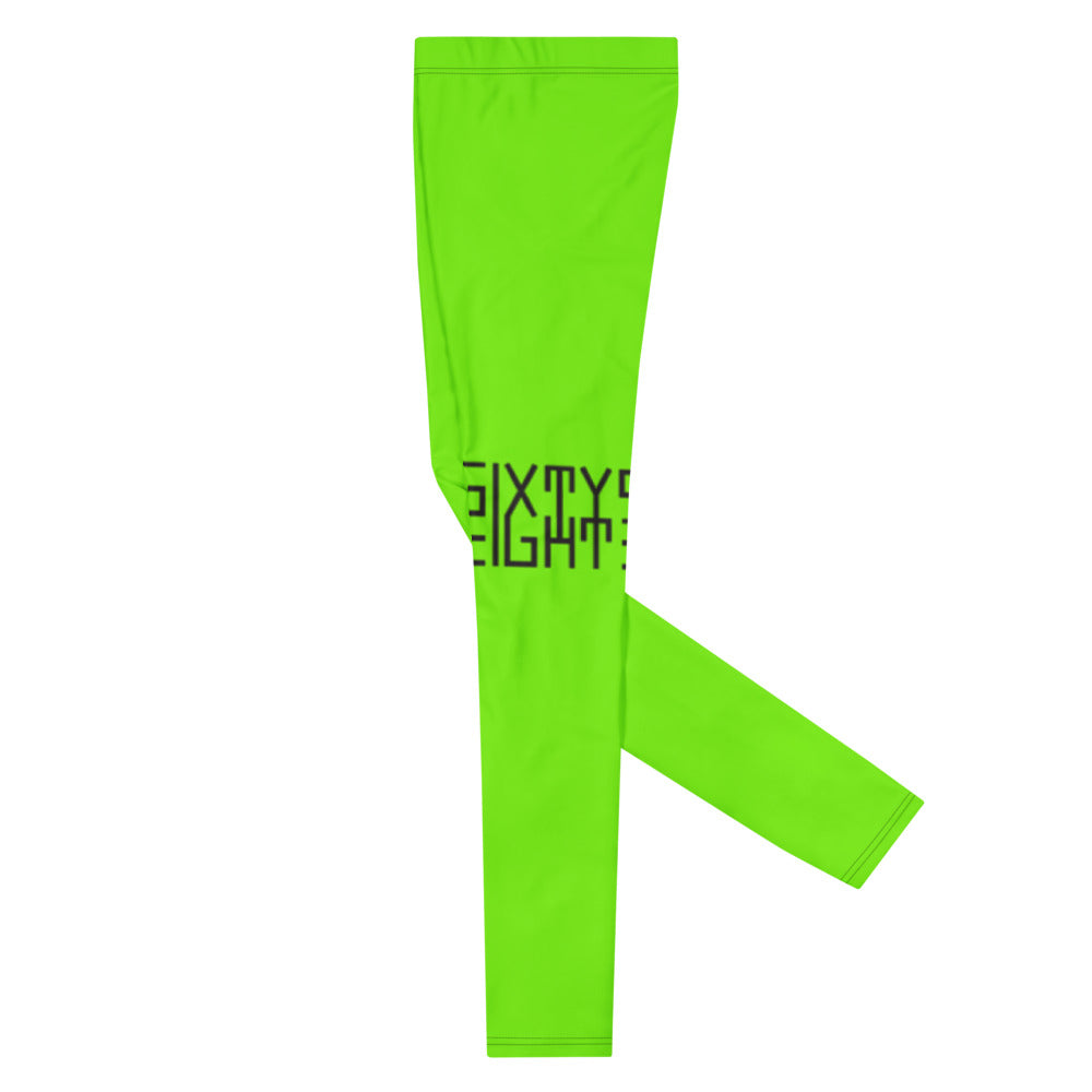 Sixty Eight 93 Logo Black & Lime Green Men's Leggings
