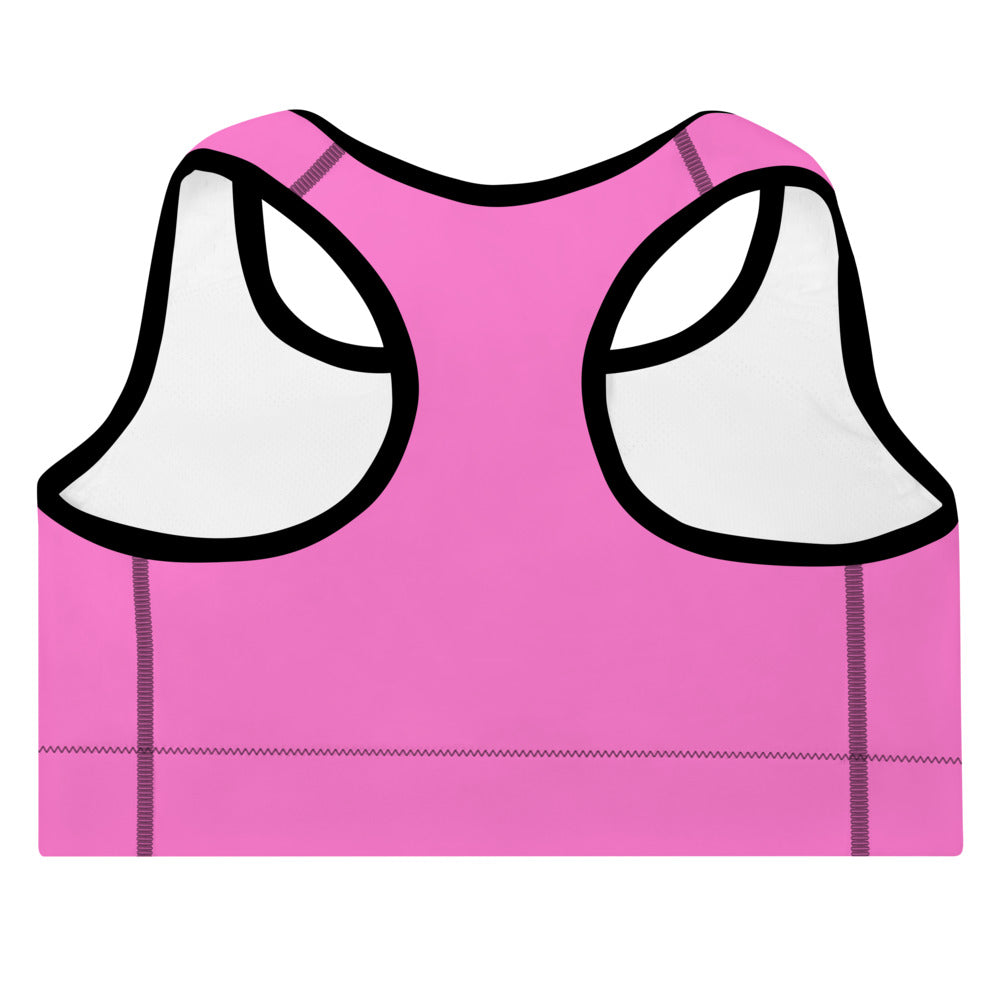 Sixty Eight 93 Logo White Pink Padded Sports Bra