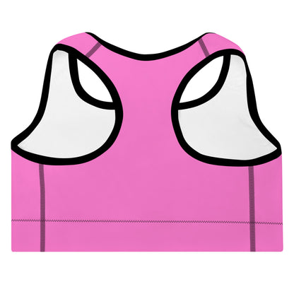 Sixty Eight 93 Logo White Pink Padded Sports Bra